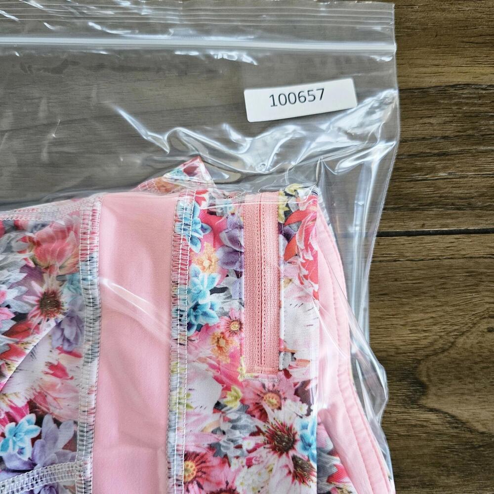Lululemon Flowabunga Run Inspire Cropped Floral Print Leggings Pink Size 8 - Picture 11 of 11